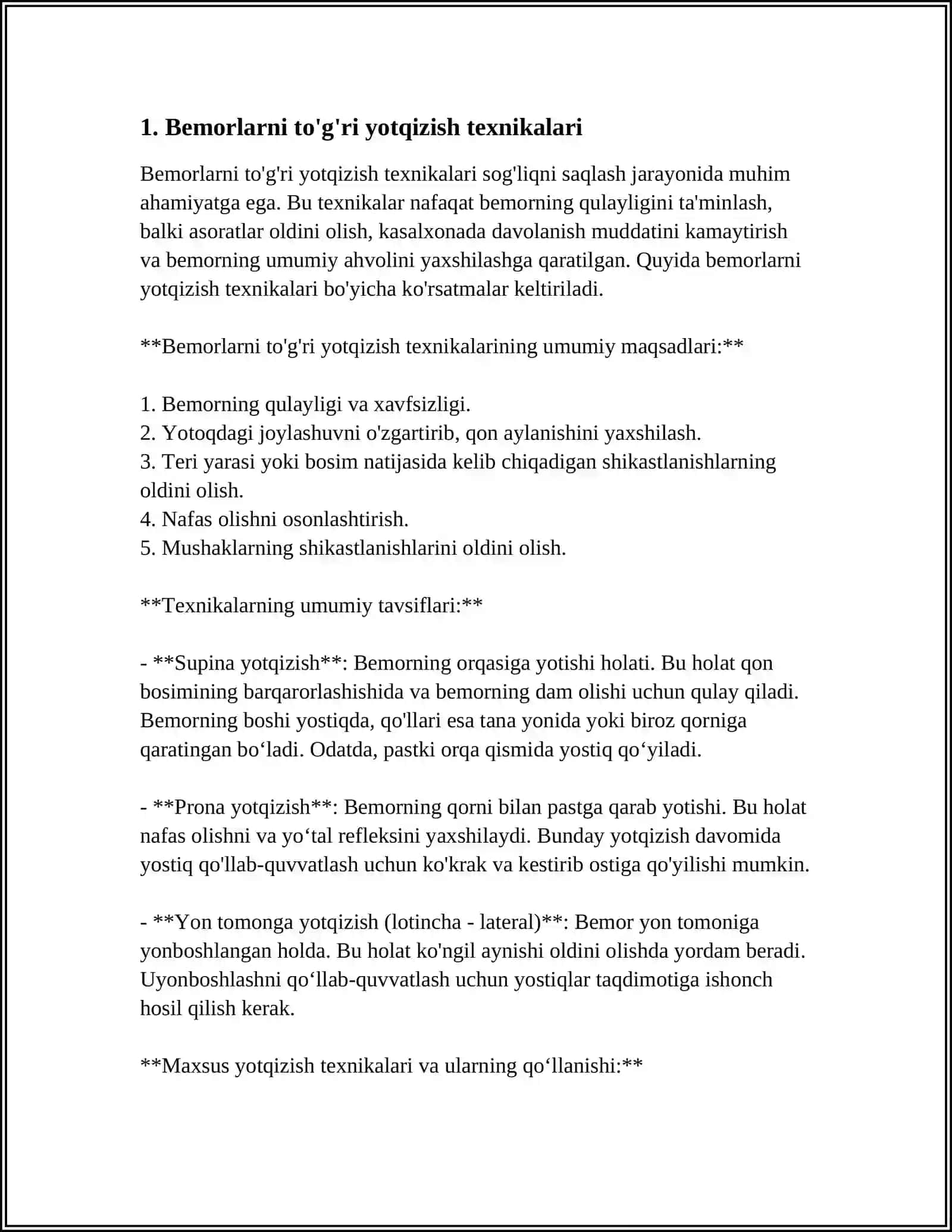 BEMORLARDA YOTOQ YARALARINI OLDINI OLISH 3