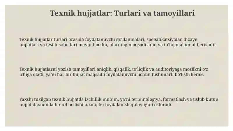 Texnik hujjatlar va ularning rasmiylashtirilishi 3