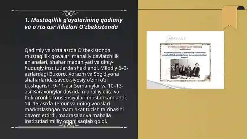 Mustaqillik g'oyalarining tarixiy ildizlari 3