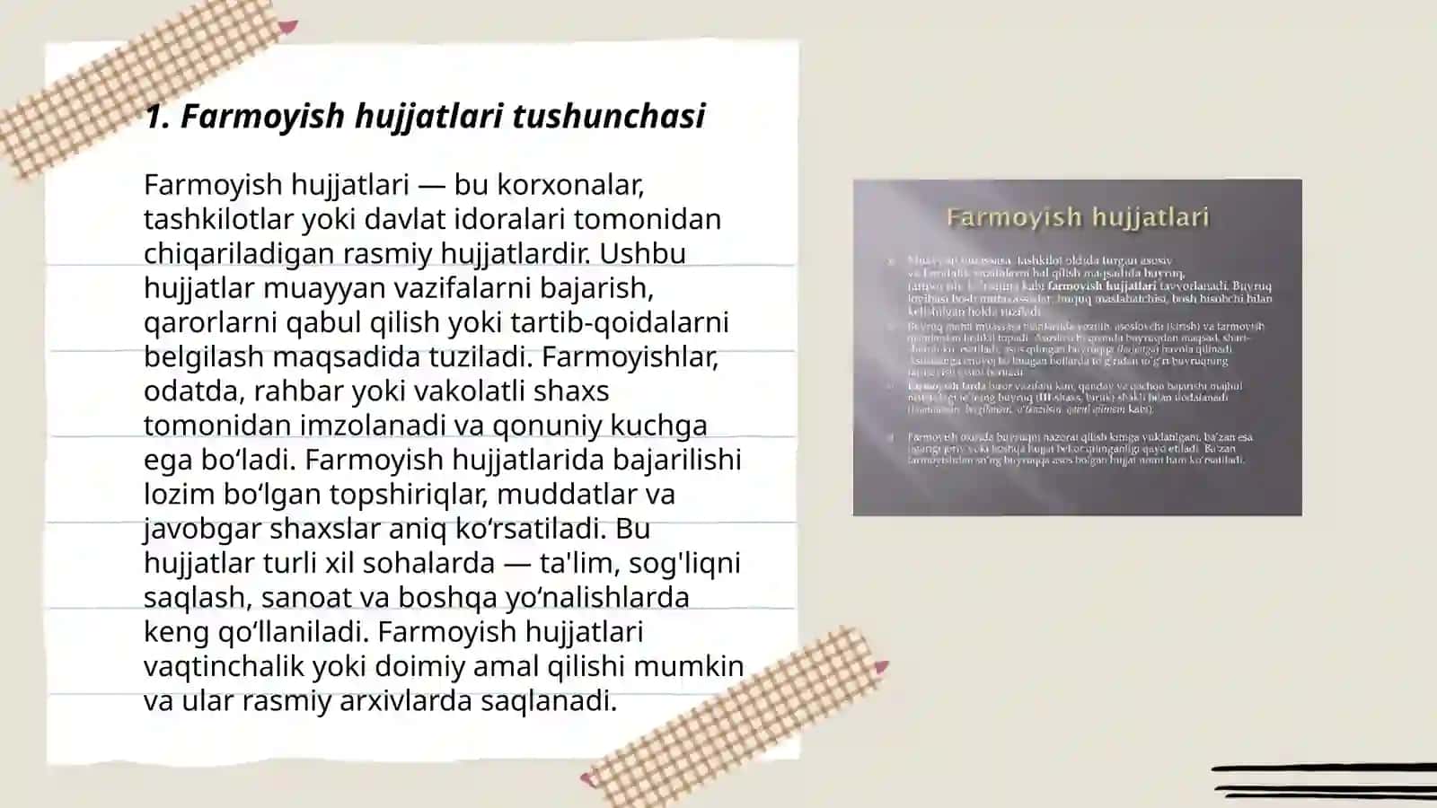 Farmoyish hujjatlari tushunchasi 3