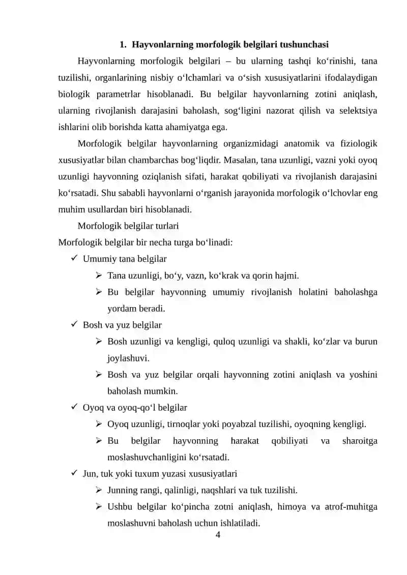 Hayvonlarni morfologik belgilarini oʻlchash 3