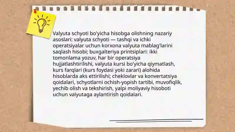 Valyuta schyoti bo'yicha hisobga olishning nazariy asoslari 3