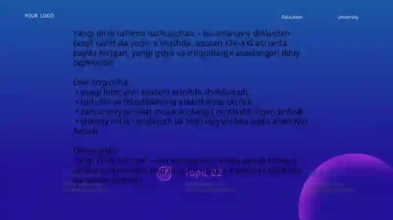 Yangi diniy ta'limotlar va sektalar. 3