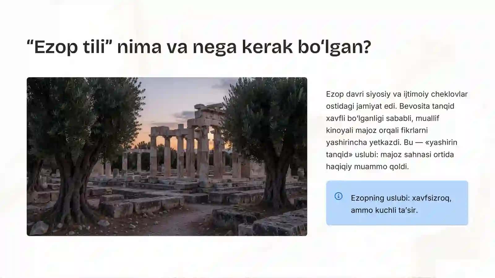 Masal janrida majoz va so’z qo’llash mahorati tahlili (Ezop, Krilov va Muxtor Xudoyqulov misolida) 3