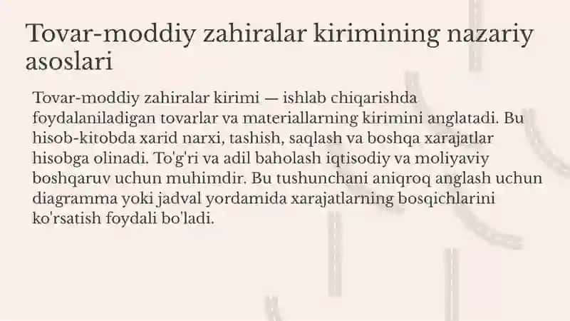 Tovar-moddiy zahiralar kirimi hisobini tekshirishning xususiyatlari 3