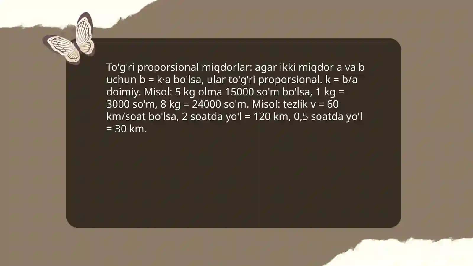 To'g'ri proporsional miqdorlar va teskari proporsional miqdorlarga doir masalalar 3