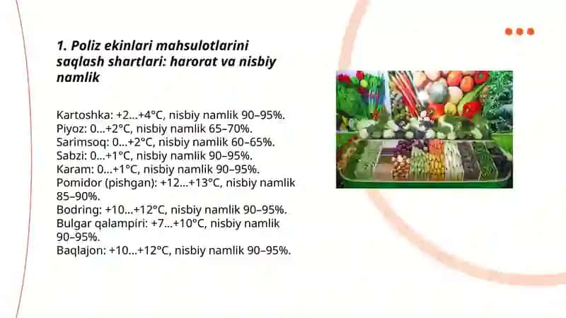 Poliz ekinlari mahsulotlarini saqlash texnologiyasi 3