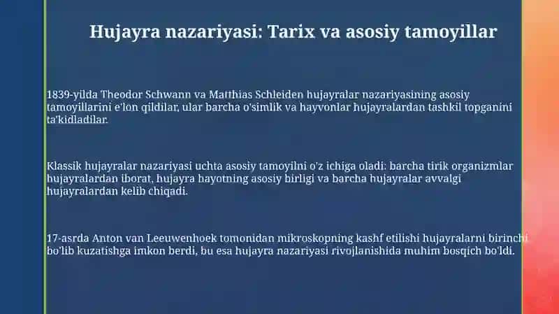 Hujayranazariyasi,uningshakllarivaevolyutsiyasi 3