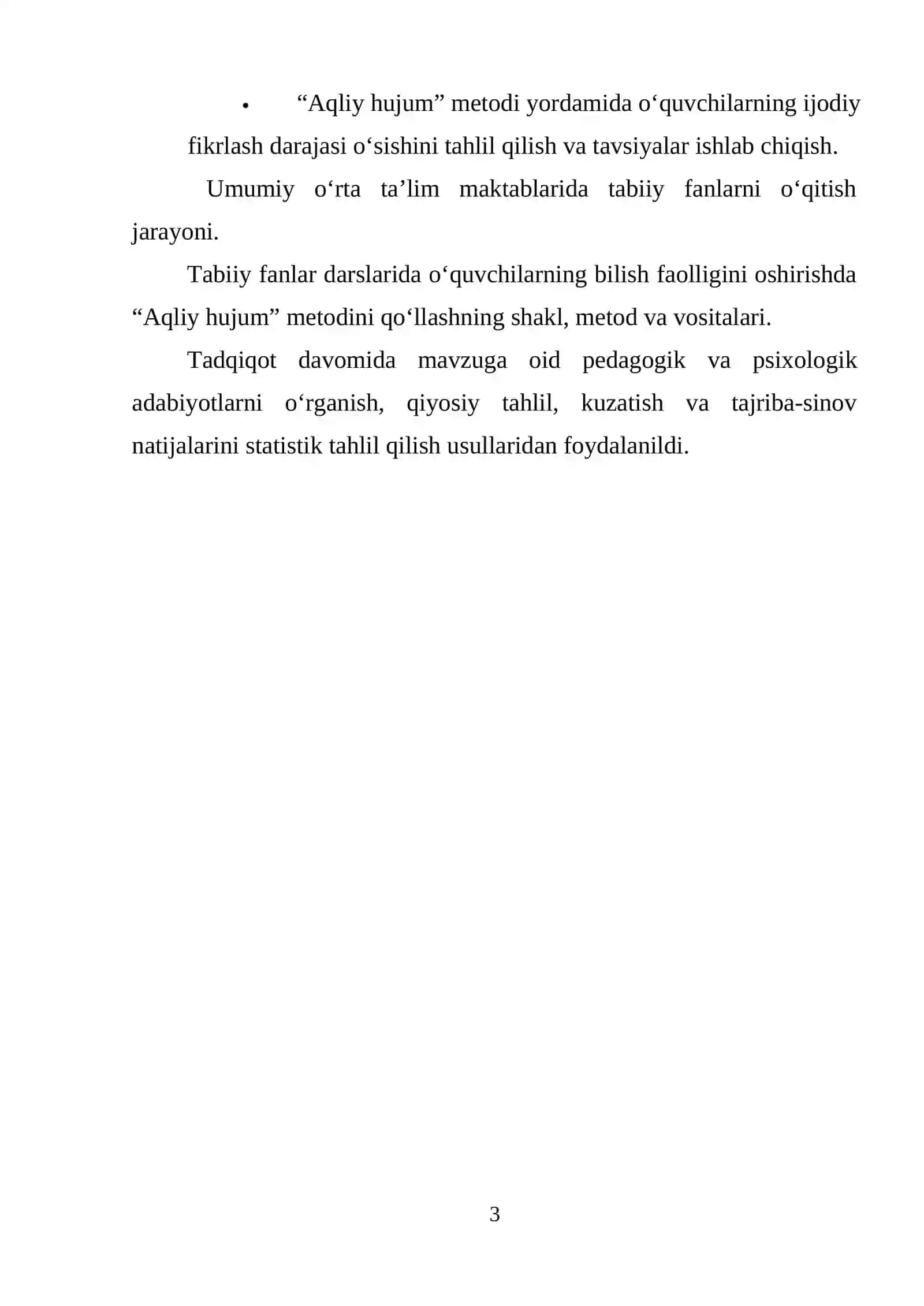 TABIY FANLAR O’QITISHDA “AQLIY HUJUM” METODIDAN FOYDALANISH 3