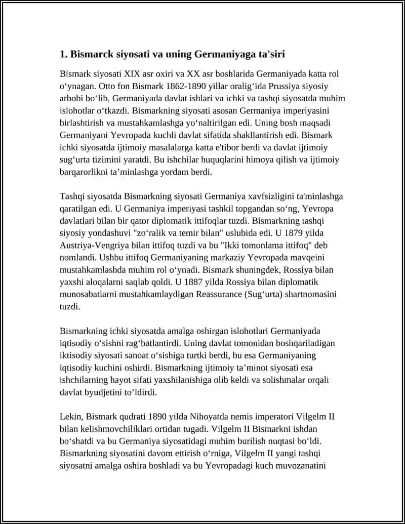 XIX ASR OXIRI XX ASR BOSHLARIDA GERMANIYA 3