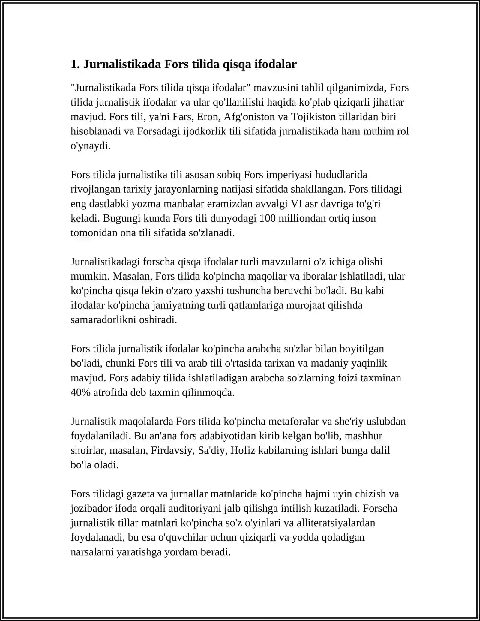 FORS TILIDA QISQA UNLILARNING IFODALANISHI 3