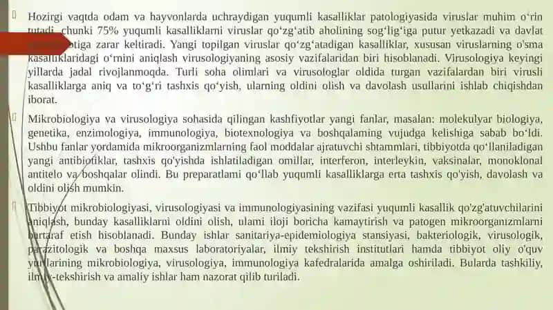 Kirish. Mikrobiologiya fanining maqsadi va vazifalari, rivojlanish tarixi 3