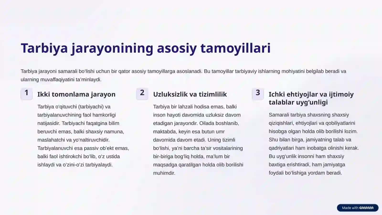Tarbiya turlari va ularning shaxs kamolotiga ta’siri 3