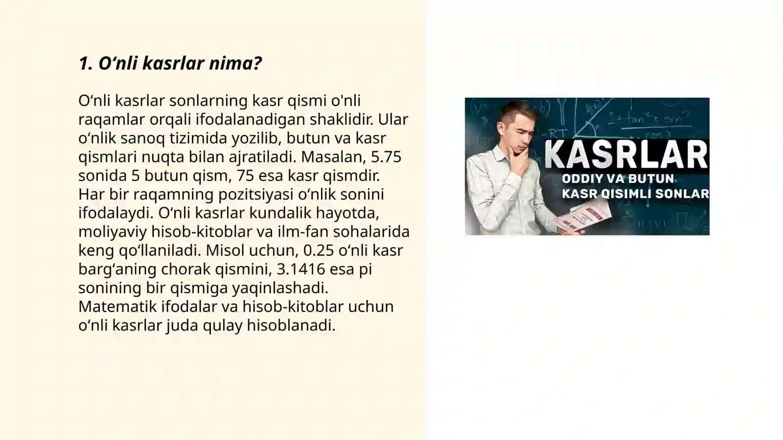 Oʻnli kasrlar 3