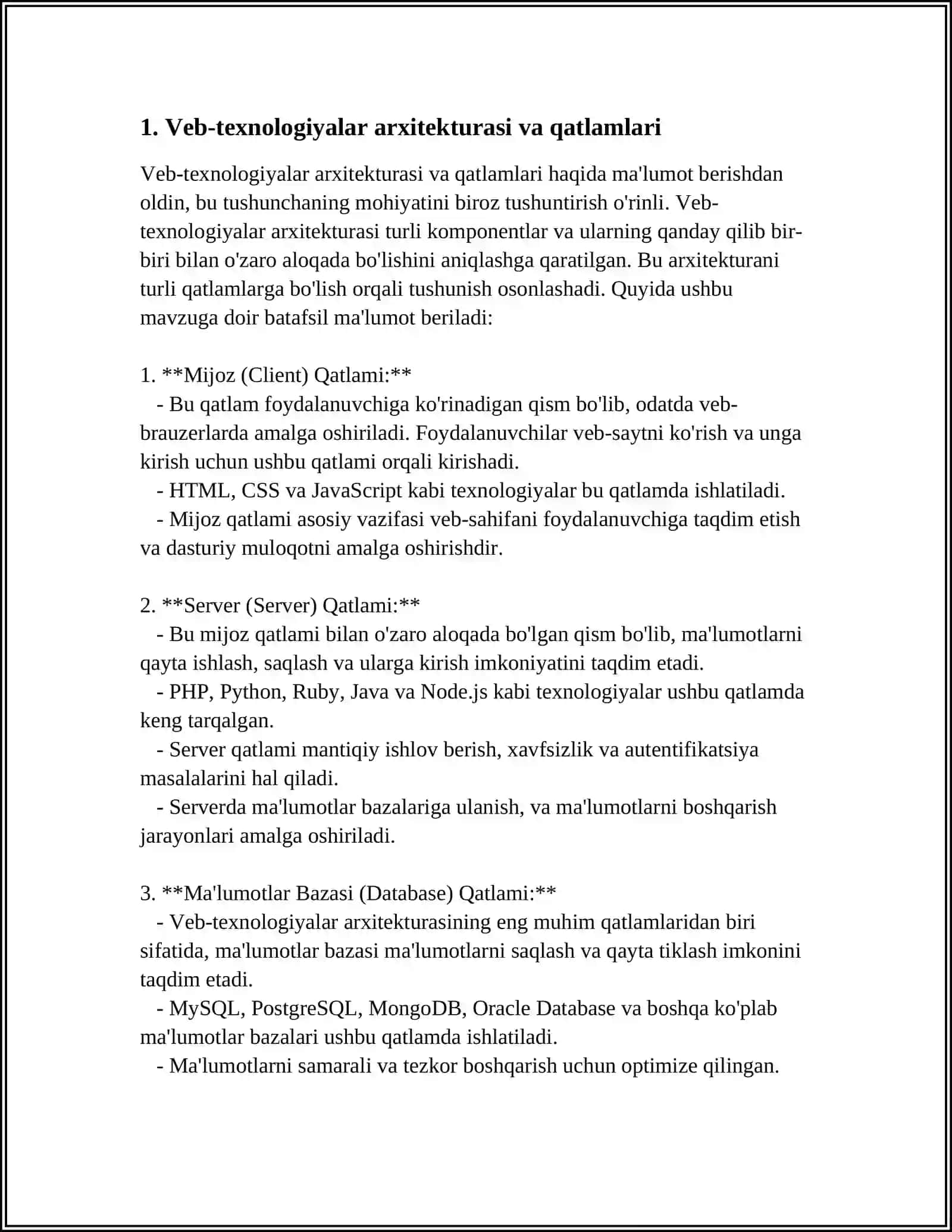 TAQSIMLANGAN ISHLOV BERISH TIZIMLARIDA WEB TEXNOLOGIYALARI FUNKTSIONAL STRUKTURASI 3