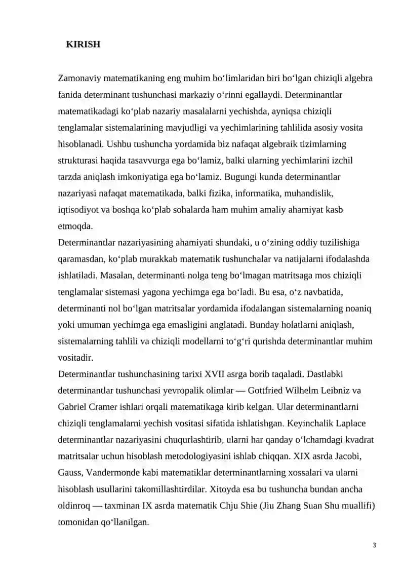 Determinantlar va uning xossalari 3