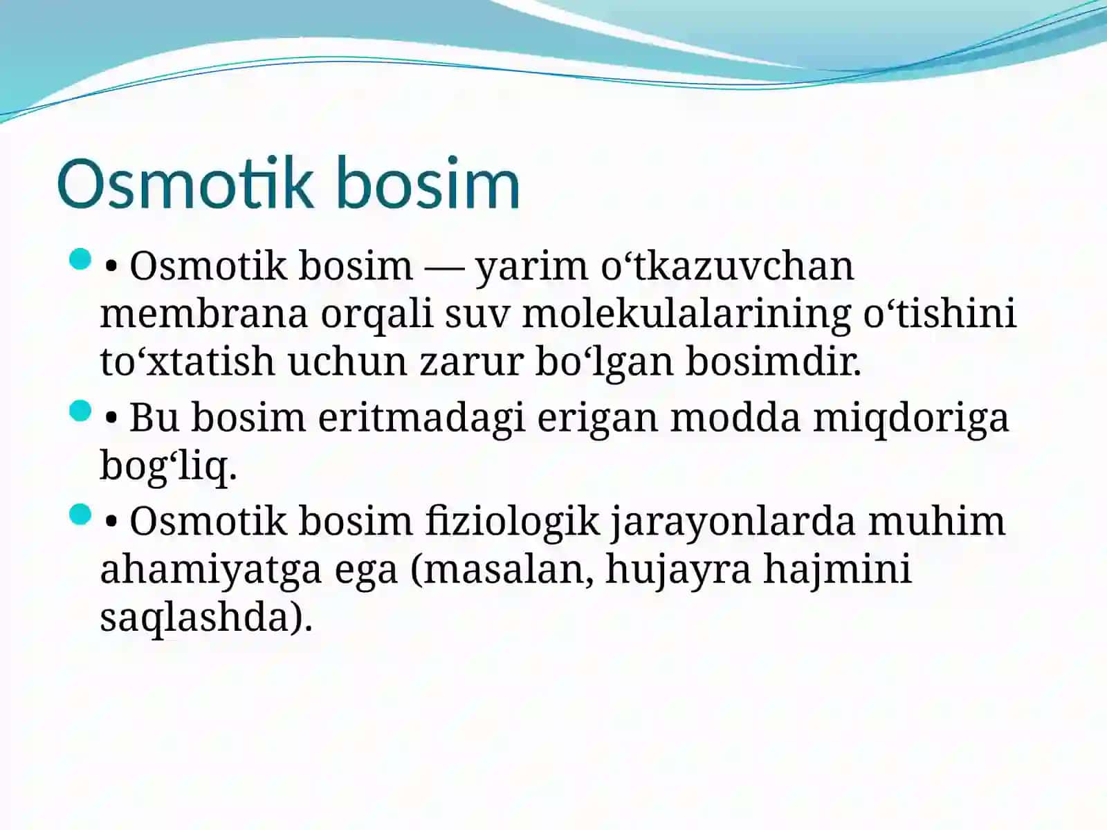 Biologik eritmalarning osmotik va onkotik bosimi 3