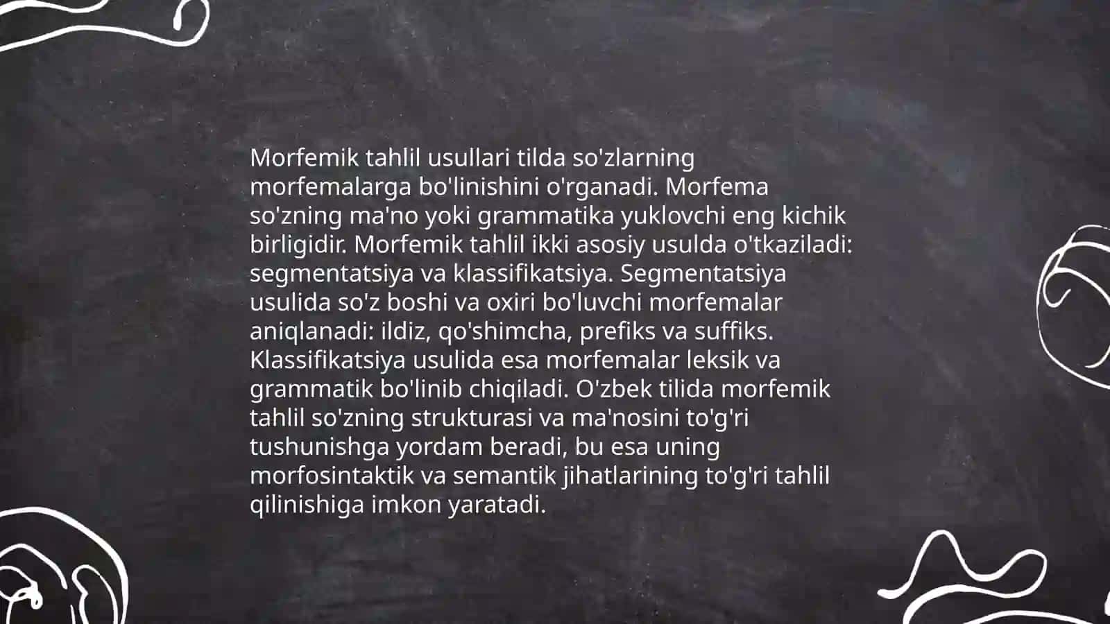Morfemika. Oʻzak va affiksal morfema 3