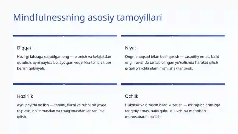 Mindfulness va Meditatsiya: Ongni Hozirgi Lahzada Uyg'otish San'ati 3
