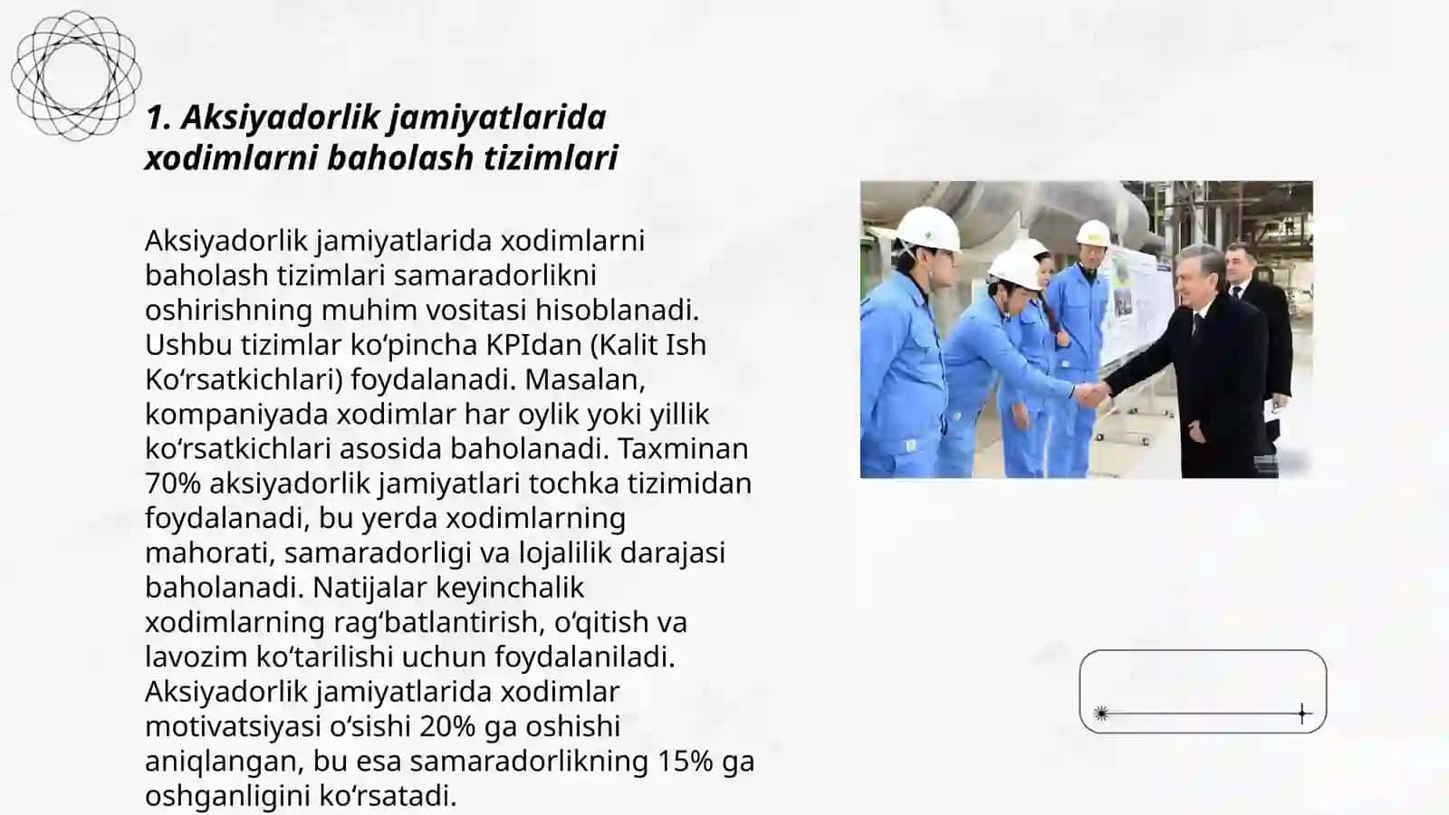 Aksiyadorlik jamiyatlarida xodimlarni xizmat kasb jixatdan ko`tarilishini boshqarish tizimi 3