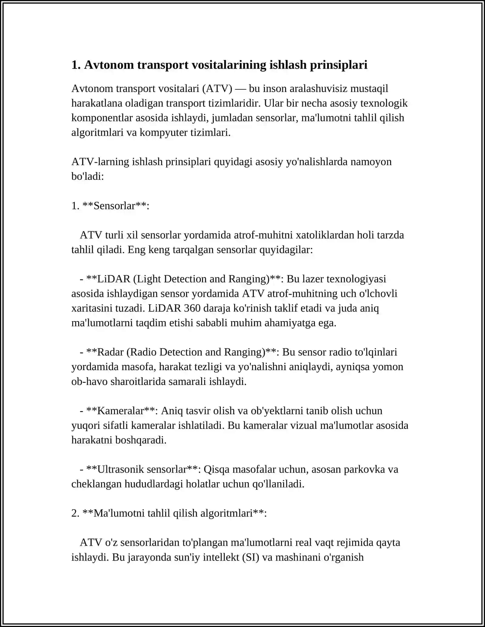 AVTONOM TRANSPORT VOSITALARI VA KIBERXAVFSIZLIK XAVFLARI 3