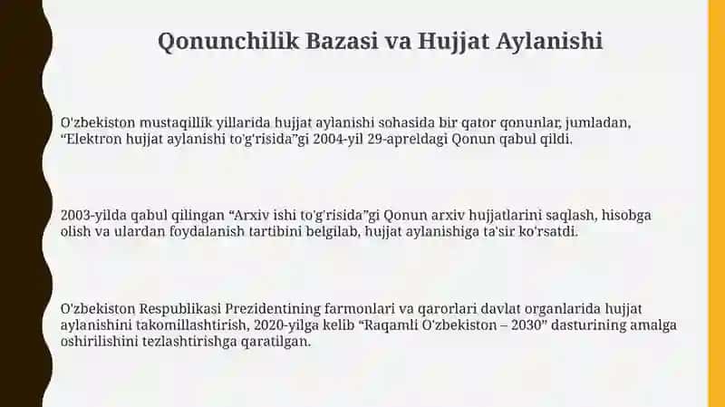 Mustaqilik yilarida O'bekiatonda hujjatchilikning takomilashuvi 3