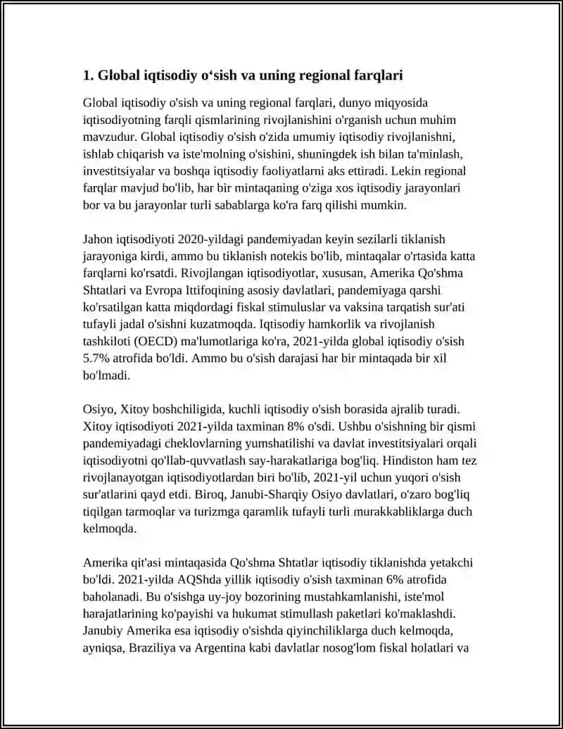 GLOBAL IQTISODIY RIVOJLANISH 3