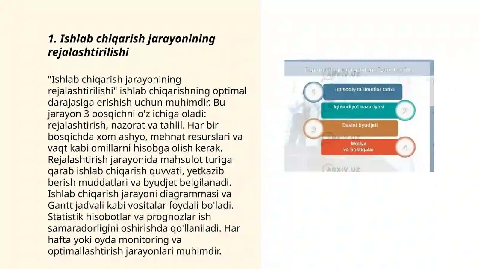 Ishlab chiqarish jarayonining hisobi 3