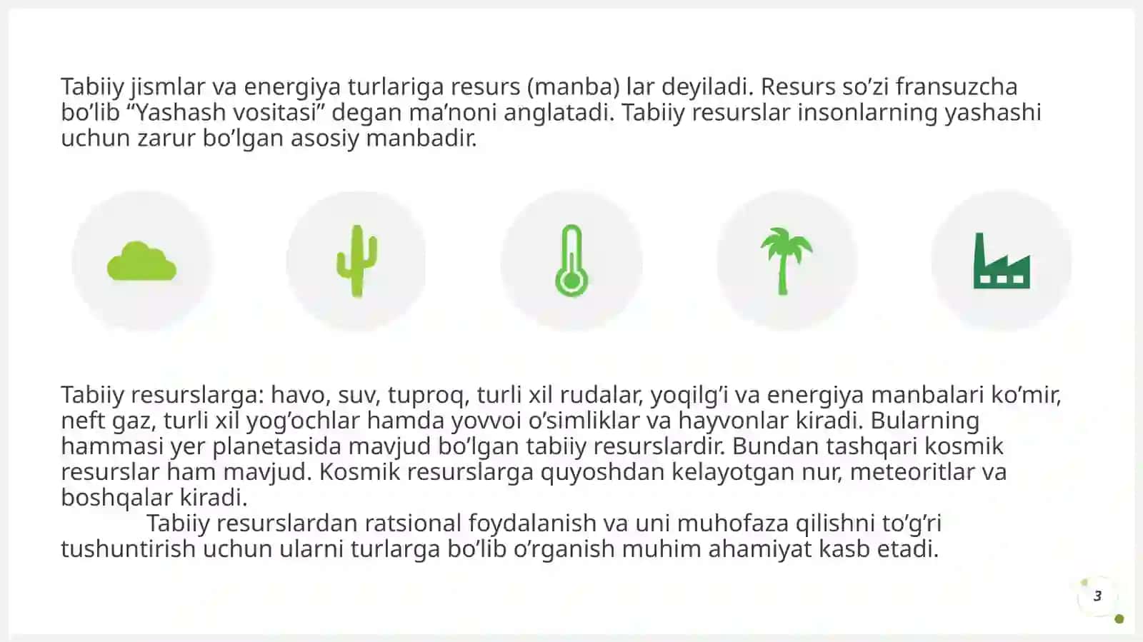 Tabiiy resurslardan foydalanishning samarali ko'rsatkichlari 3
