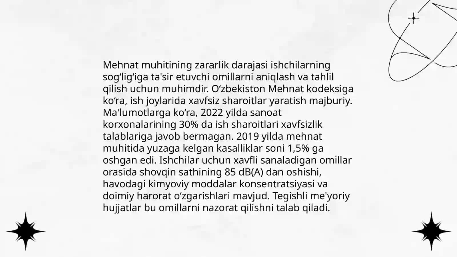 Mehnat faoliyatining zararlik va xavflilik darajasiga koʻra tasnifi 3