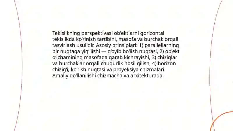 Tekislikning perspektivasi 3