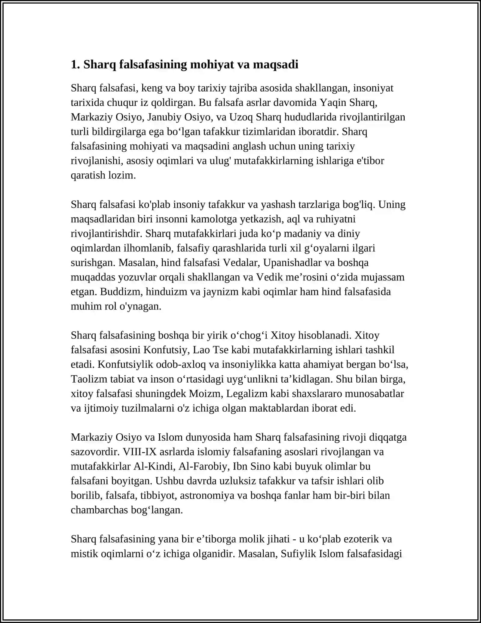 FALSAFANING MOHIYATIGA OID SHARQ VA G’ARB MUTAFAKKIRLARINI TA’RIFLARINI TASNIFLASH 3