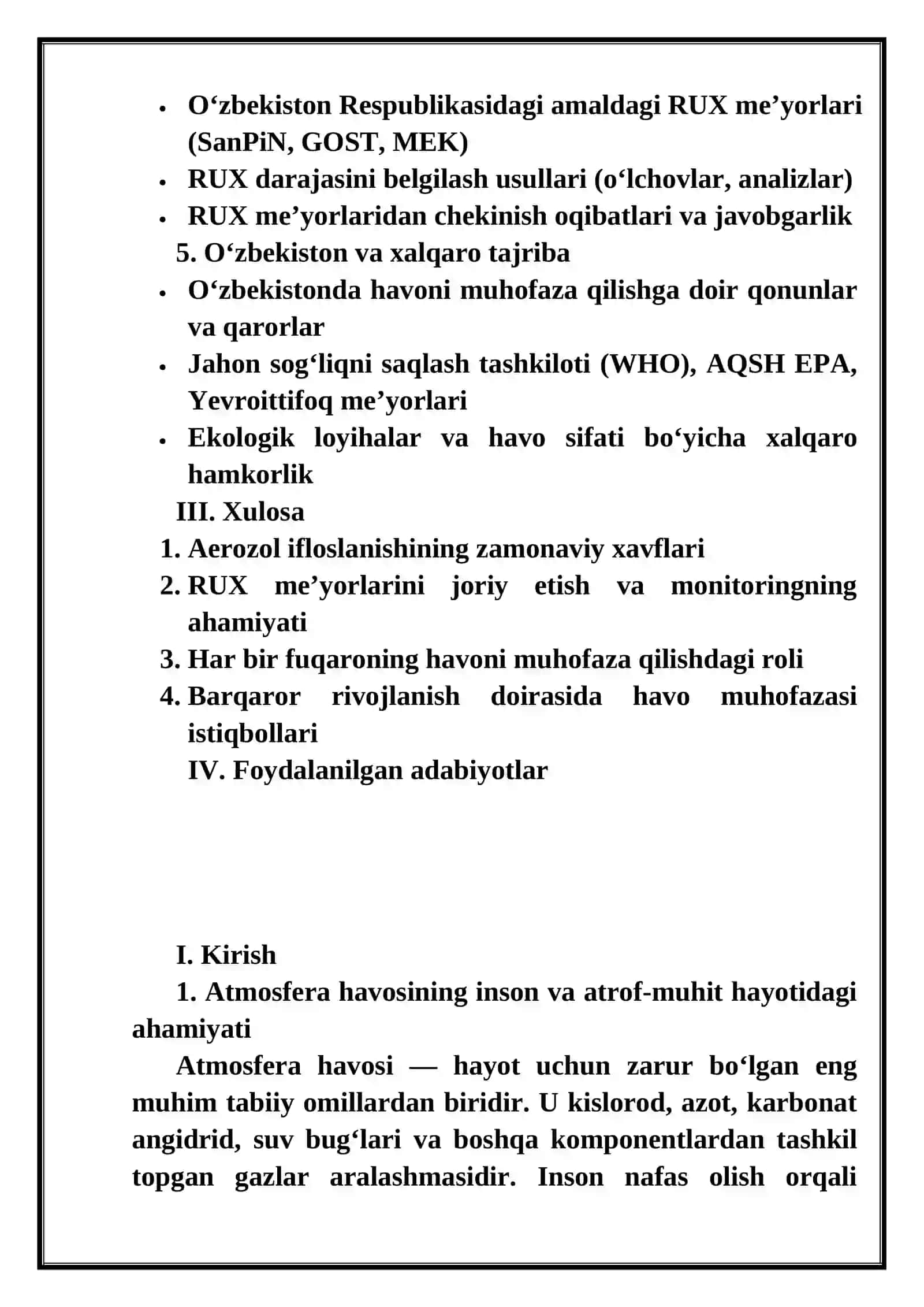 Aerozol ifloslanish va havoni muhofaza qilish 3