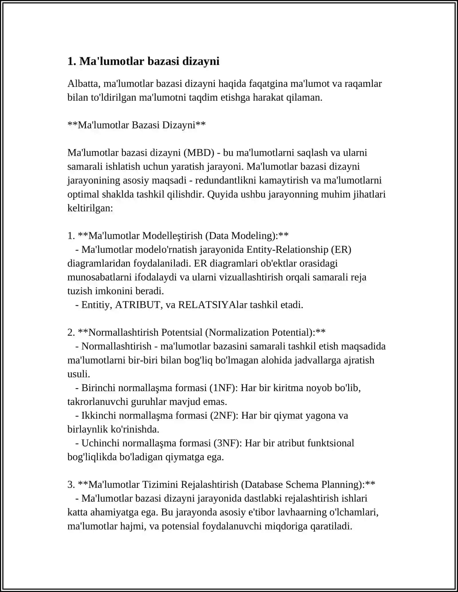 KASALXONA MA’LUMOTLAR BAZASINI VA AVTOMATLASHGAN TIZIMNI ISHLAB CHIQISH 3