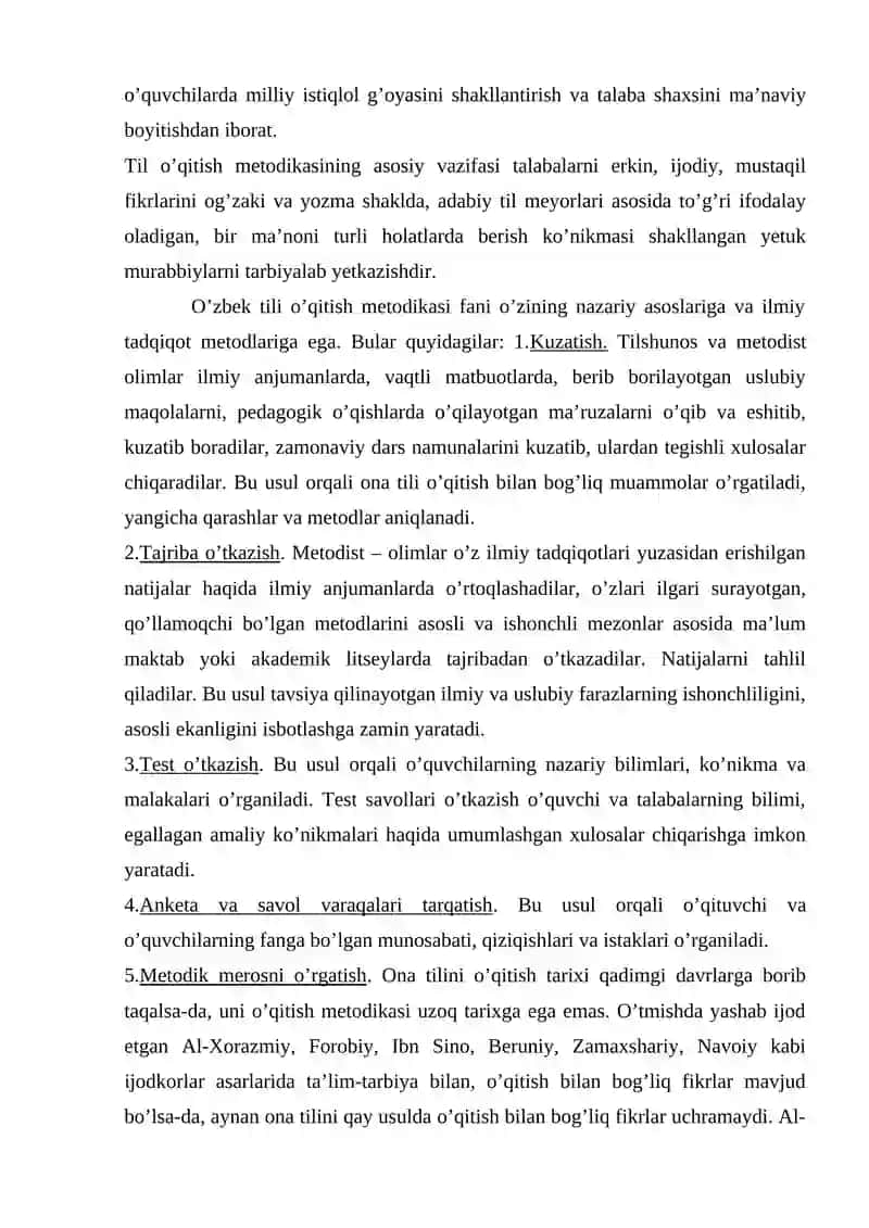 O`zbek tili o`qitish metodikasi 3