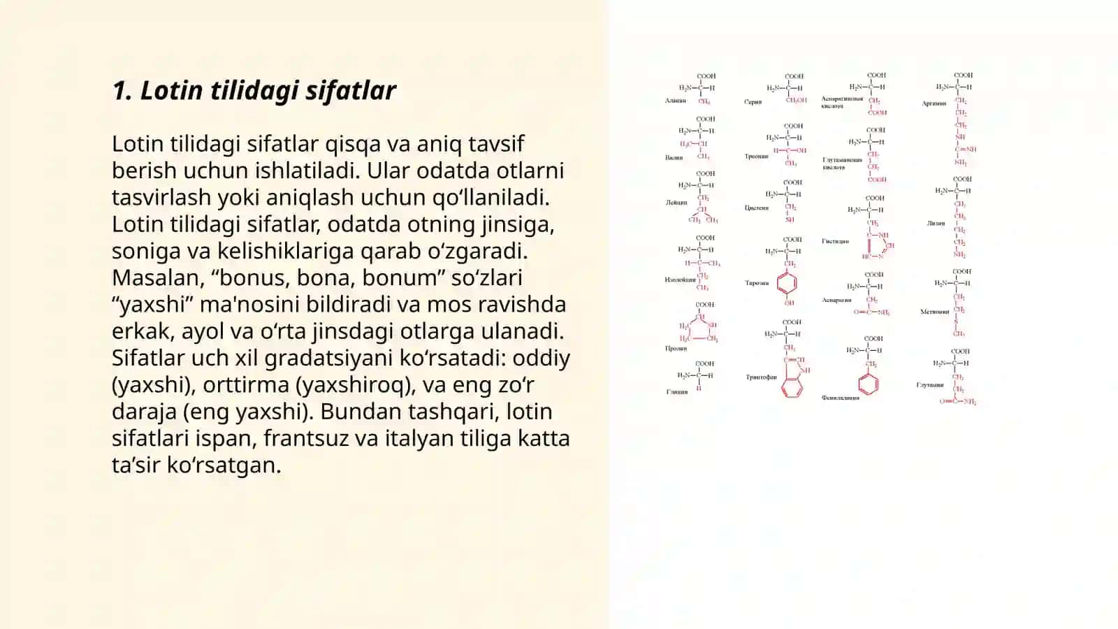 Lotin tilda. Sifat darajalari.Qiyosiy daraja sifatlarining yasalishi va turlanishi 3