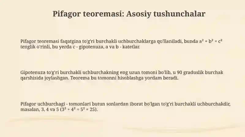 Pifagor teotamasining real hayotdagi tatbiqlari 3