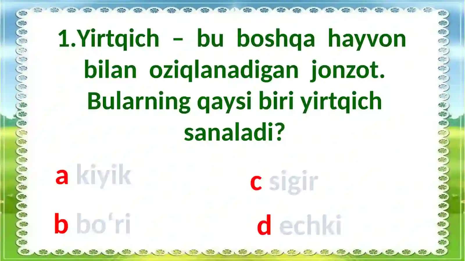 TABIIY FANIDANTA’LIM SIFATINIBAHOLASH BO‘YICHA 3