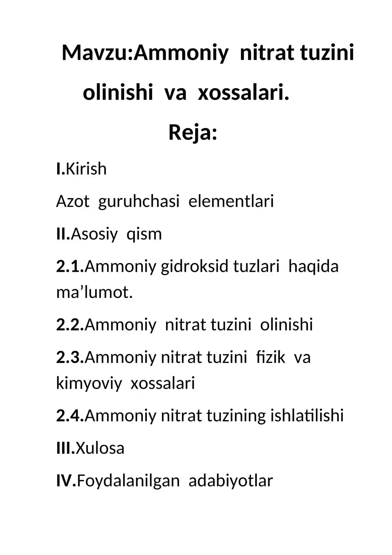 Ammoniy nitrat tuzini olinishi va xossalari 3