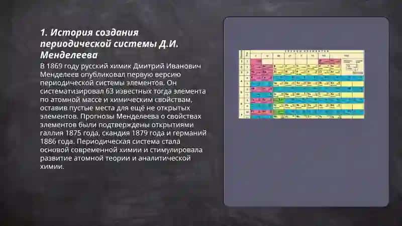 История создания периодической системы Д.И. Менделеева 3