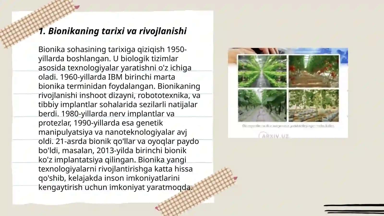 Bionika asoslari va uni inson hayotidagi oʻrni 3