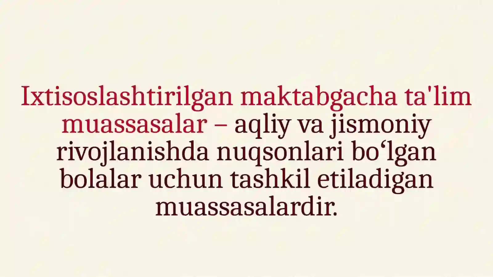 IXTISOSLASHGAN MAKTABGACHA TA’LIM TASHKILOTLARI VA ULARING FAOLIYATI 3