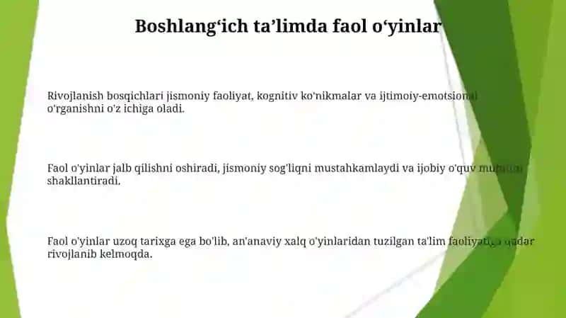 Harakatli o'yinlar tarixi turkumlari rivojlanish bosqichlari va pedagogik ahamiyati 3