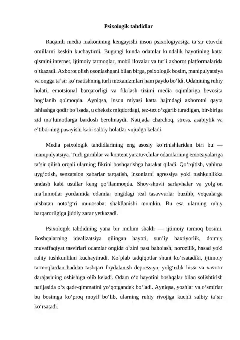 Media makonda psixologik, diniy va madaniy tahdidlar 3