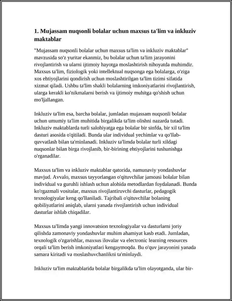 Mujassam nuqsonli bolalar uchun maxsus ta'lim va inkluziv maktablar 3
