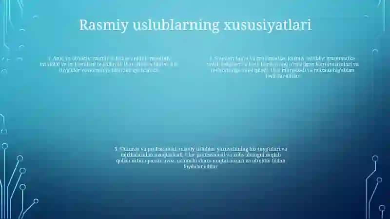 Rasmiy Uslub Va Ularning OʻZiga Xos Xususiyatlari 3