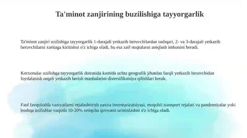 Ta'minot zanjiri buzilishi va talabning o'zgarishi 3