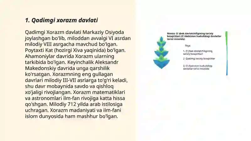 O‘zbek davlatchiligining tarixiy bosqichlari (O‘zbekiston hududidagi davlatlar tarixi misolida) 3