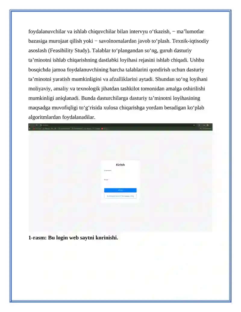 Dasturiy vositalarni ishlab chiqarishning hayotiy siklini amaliy tadbiqi 3