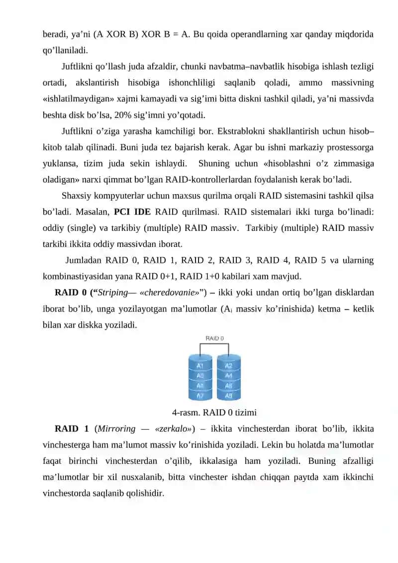 Ma’lumotlar bazasini  RAID tizimlari yordamida ximoyalash 3